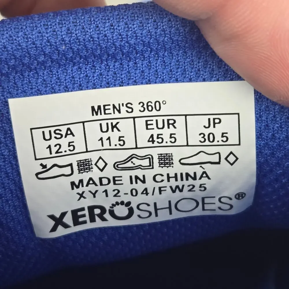 Xero Shoes Mens 12.5 360 Blue Black Gum Minimalist Barefoot Gym CrossFit Trainer
